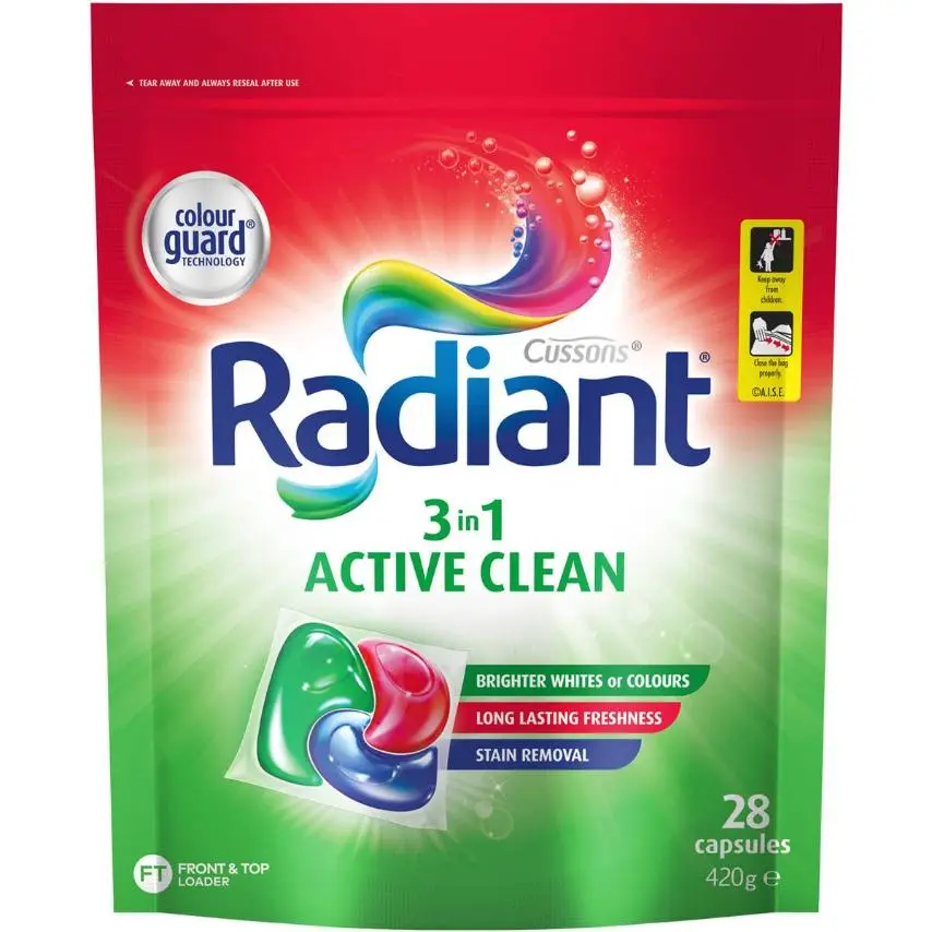 Radiant Fab Cap Active Clean Tabs 28x15g