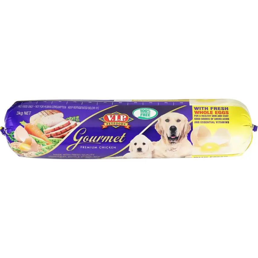 V.I.P. Gourmet Adult Chilled Fresh Dog Food Roll Premium Chicken