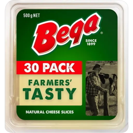 Bega Dairy Natural Tasty Cheese Slices 30 Pack 500g