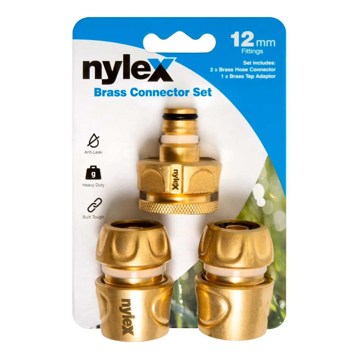 Nylex 12mm 3pc Fitting Set Brass