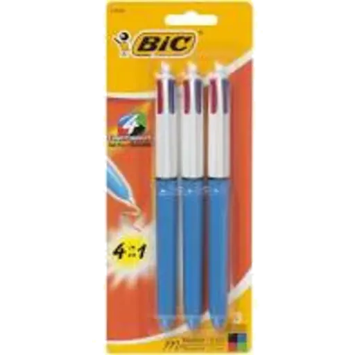 BIC 4 Colour Pens (Pack of 3)
