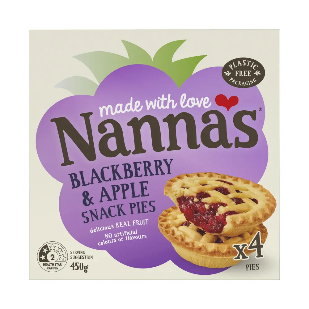 Nanna's Snack Blackberry & Apple Pie 4pk 450g