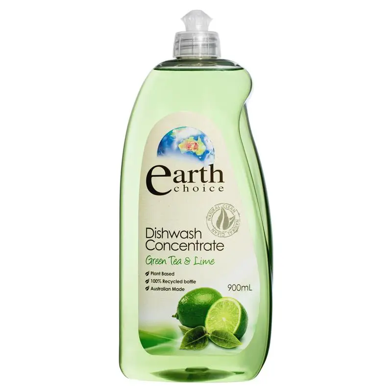 Earth Choice Dish Wash Concentrate Liquid Green Tea & Lime 900mL
