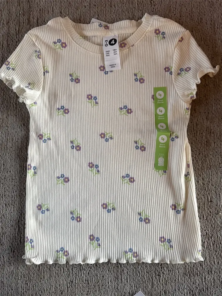 K-D Floral Print Rib Tee