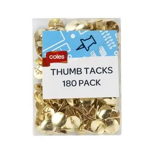 Gold Thumb Tacks 180 Pack