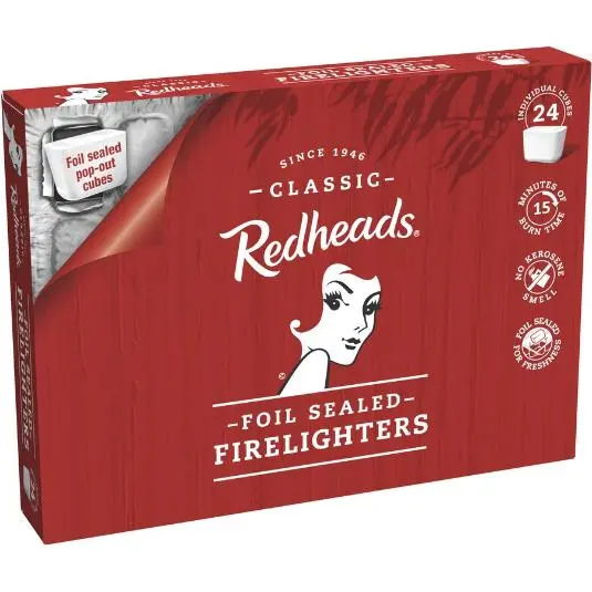Redheads Foil Sealed Firelighters 24 Pack