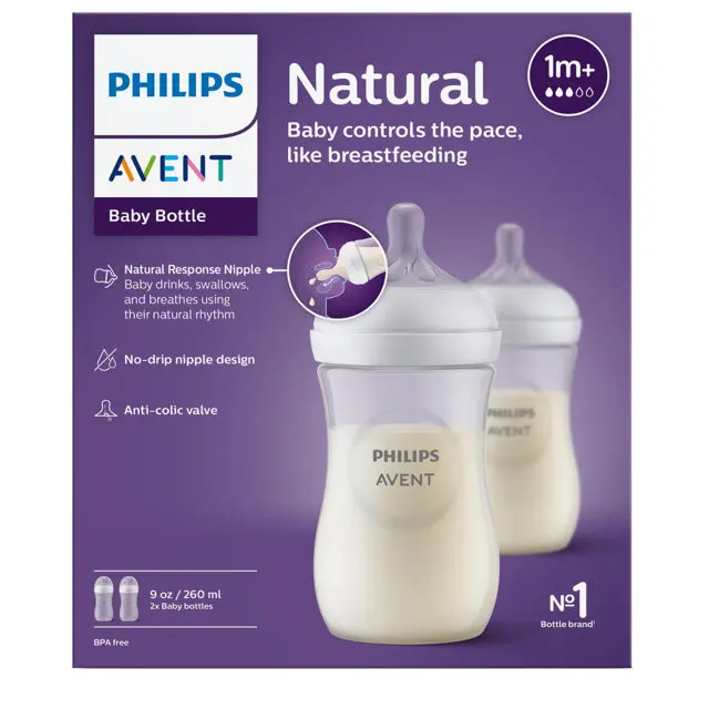 Avent Natural Response Baby Bottles 260ml - 2 packs
