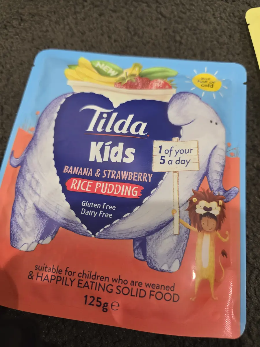 Tilda Kids Rice Banana and Strawberry Rice Pudding 125g