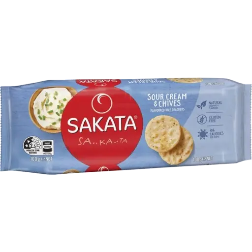 Sakata Rice Crackers Sour Cream & Chive 90g