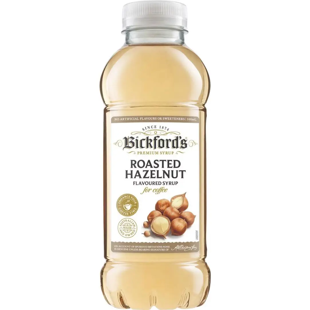Bickford's Roasted Hazelnut Flavoured Syrup for Coffee 500ml