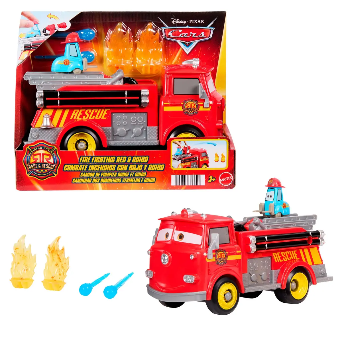 Disney And Pixar Cars Fire Fighting Red & Guido