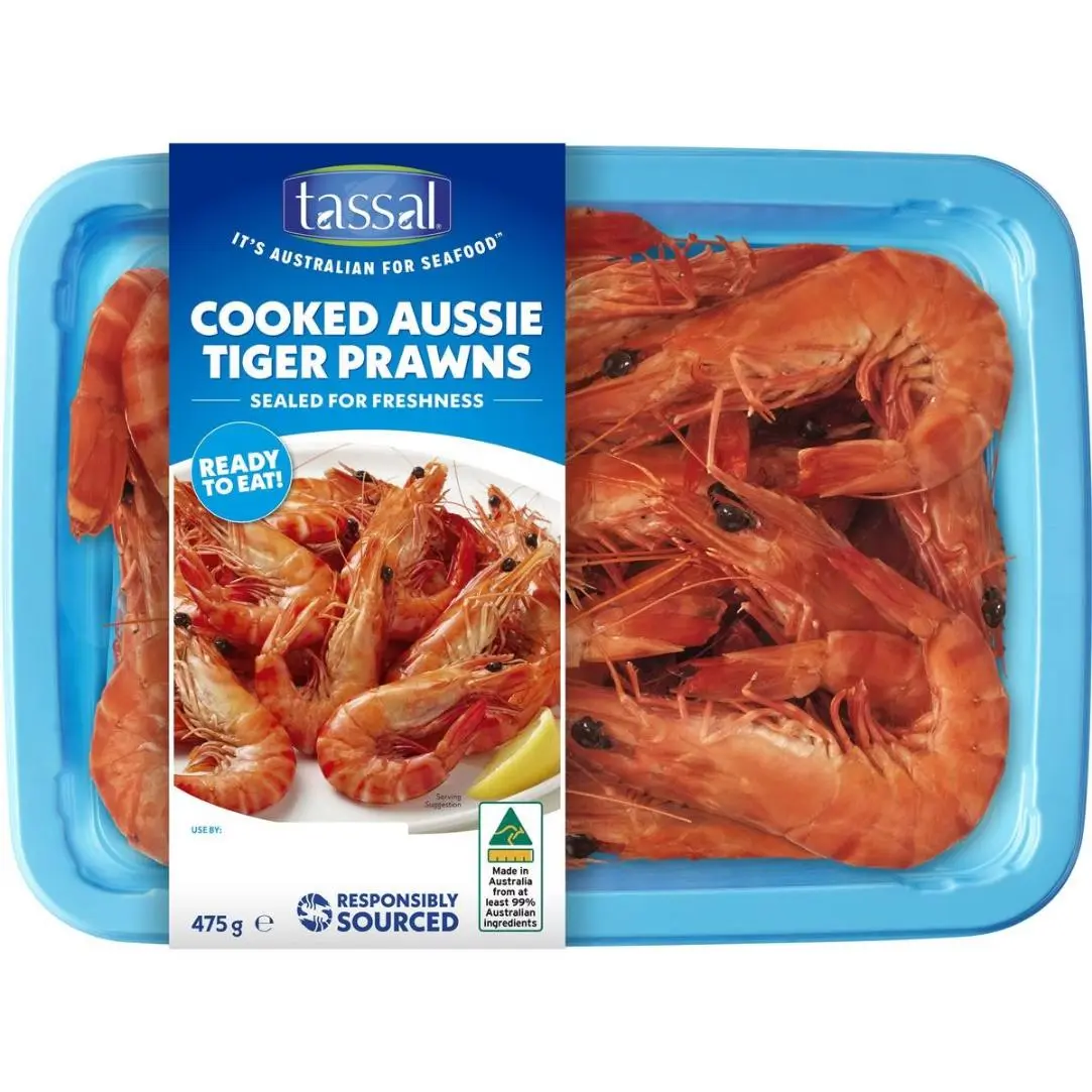 Tassal Fresh Cooked Aussie Tiger Prawns 475g