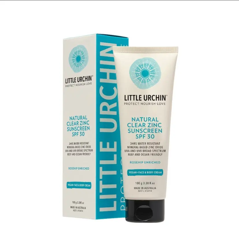 Little Urchin Natural Clear Zinc Sunscreen SPF 30 100g