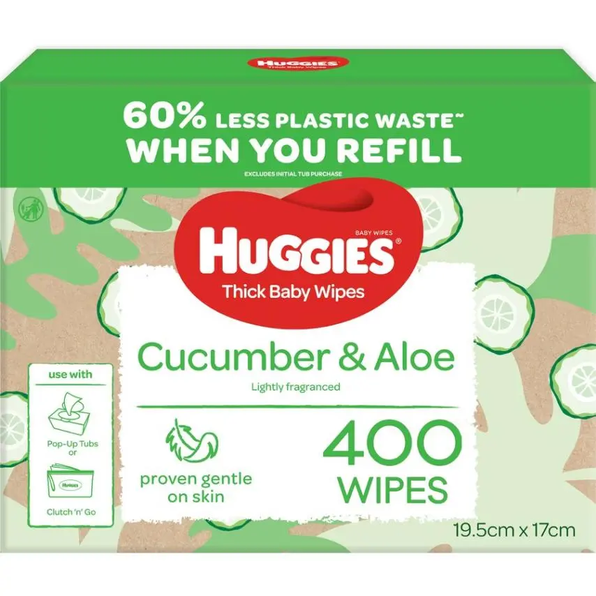 HUGGIES BABY WIPES CUCUMBER & ALOE MEGA PACK 1X400 ST