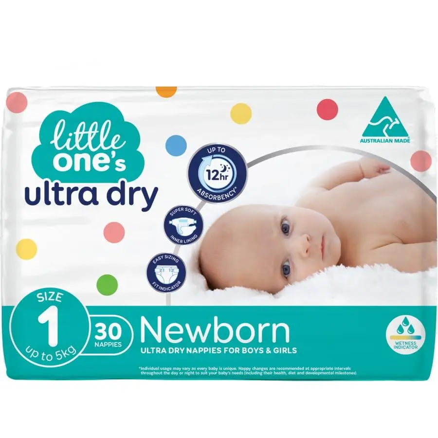 Little One's Ultra Dry Nappies Size 1 Newborn