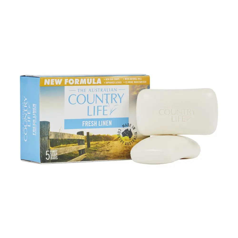 COUNTRY LIFE SOAP FRESH LINEN 5 PACK 450g