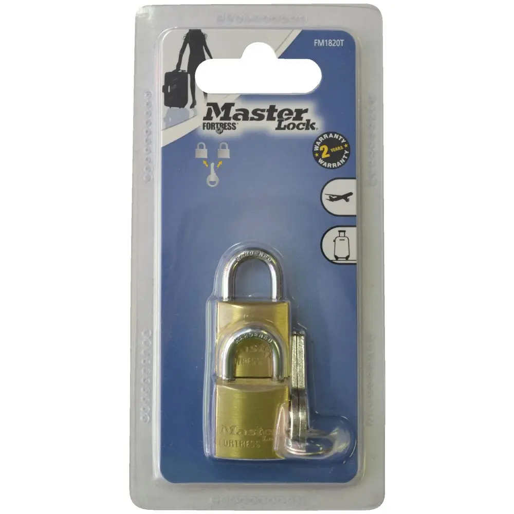 MASTER LOCK ECONOMY PADLOCK BRASS 20MM 2EA