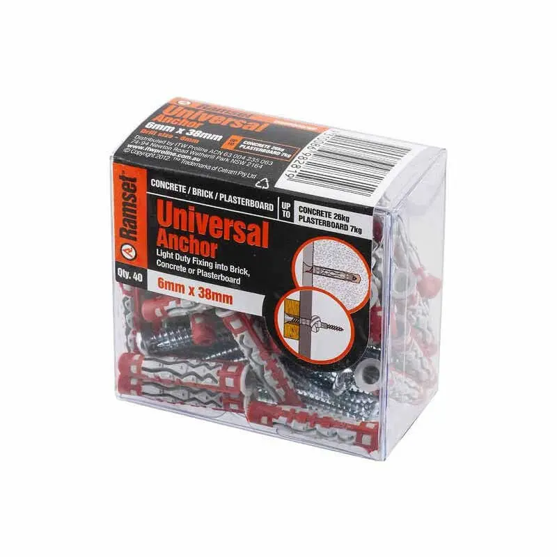 Ramset Universal Anchor Nylon 6mm x 38mm (40 Pack)