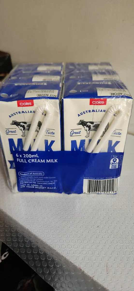 Coles Full Cream Milk 6x200ml