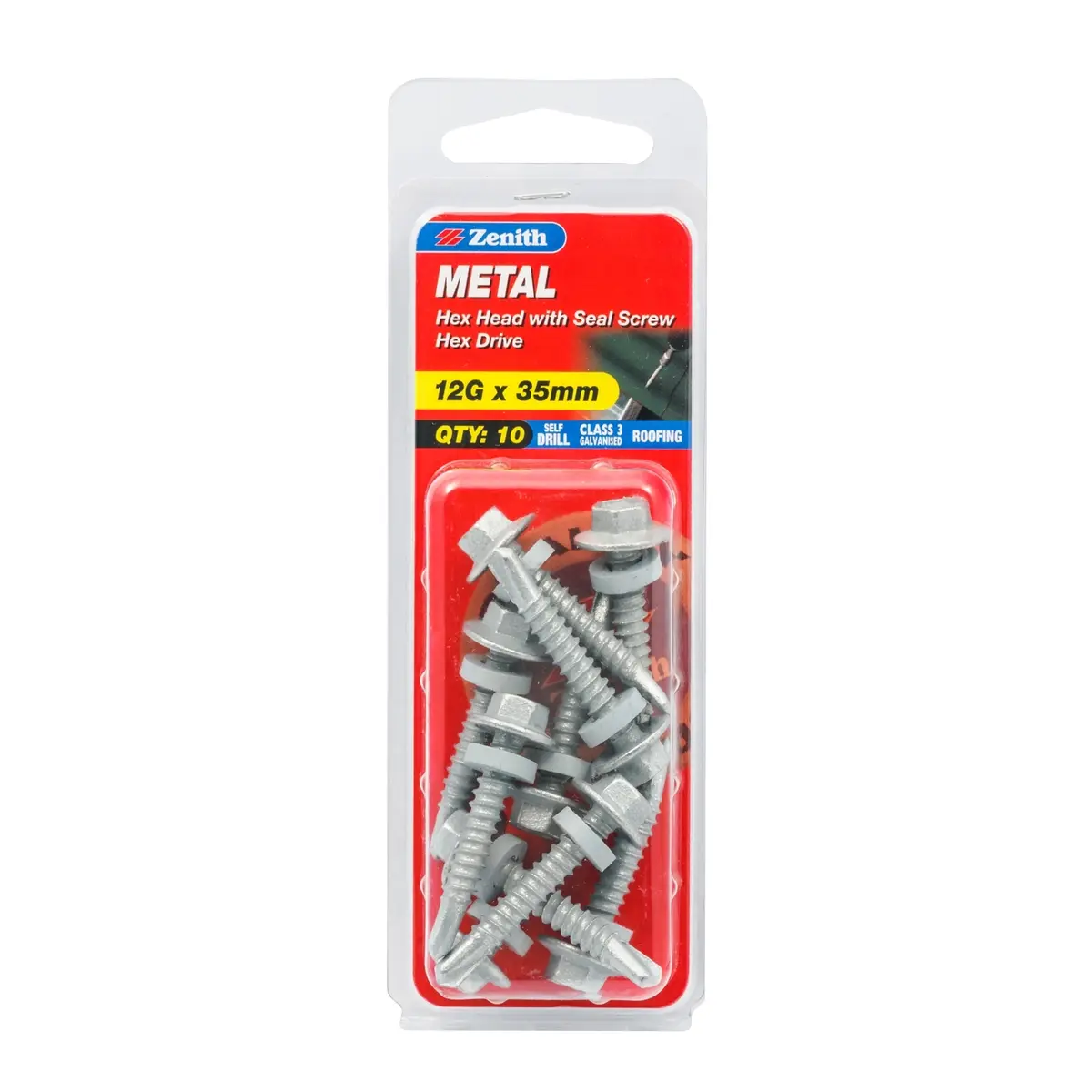 Zenith 12G x 35mm Galvanised Hex Head Screws