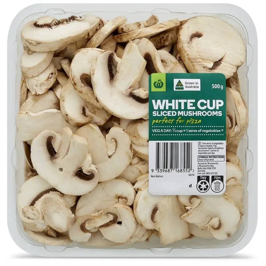 Woolworths Mushroom Sliced 500g