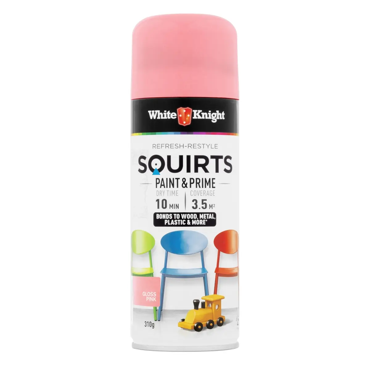 White Knight Squirts Paint & Prime Gloss Pink 310g