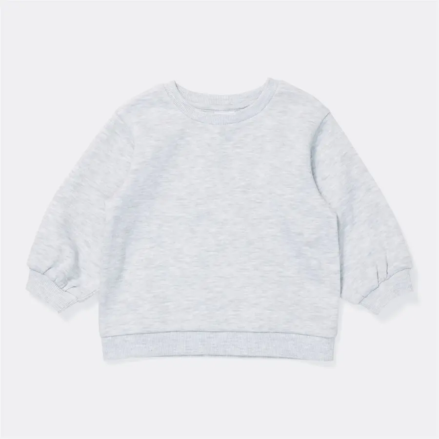 Dymples Baby Basic Fleece Sweater - Grey Marl - Size 1