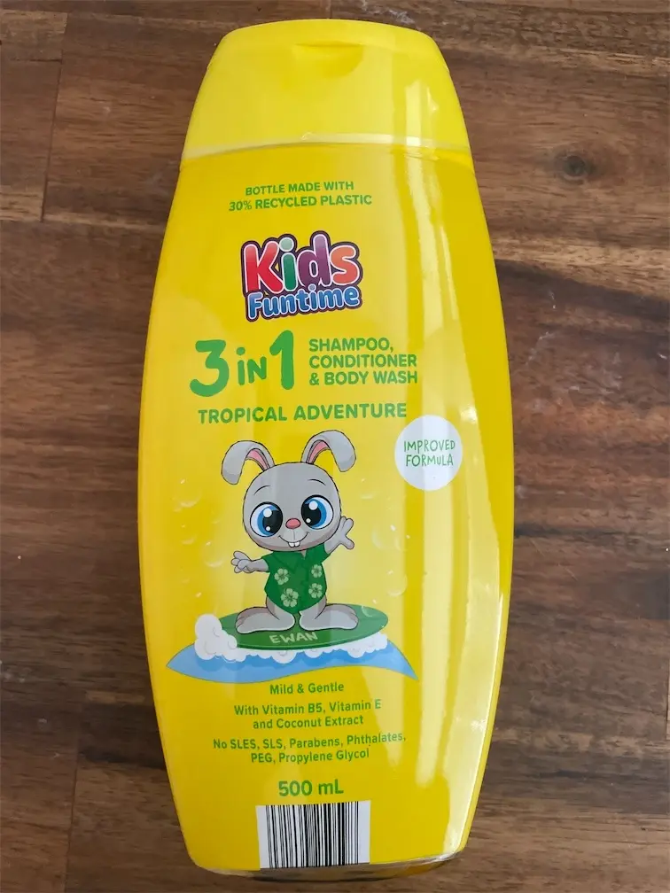 Kids Funtime 3 in 1 Shampoo, Conditioner and Body Wash Tropical Adventure 500ml