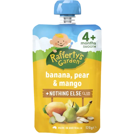 Raffertys Garden Banana Pear Mango Pouch 120g
