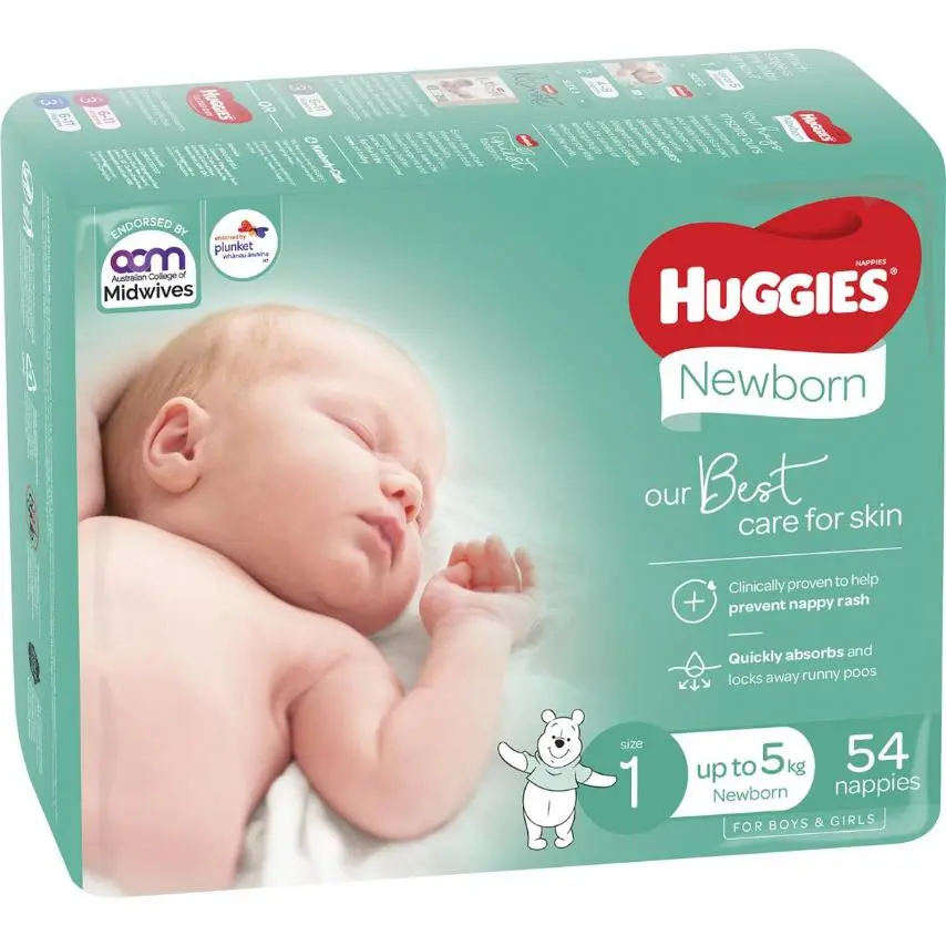 HUGGIES NAPPY SKIN PROTECTION SIZE 1 BULK 4X54 PCS