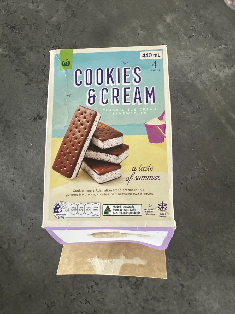 Cookies & Cream Ice Cream Sandwiches