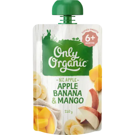 Only Organic Baby Food Apple Banana & Mango 120g