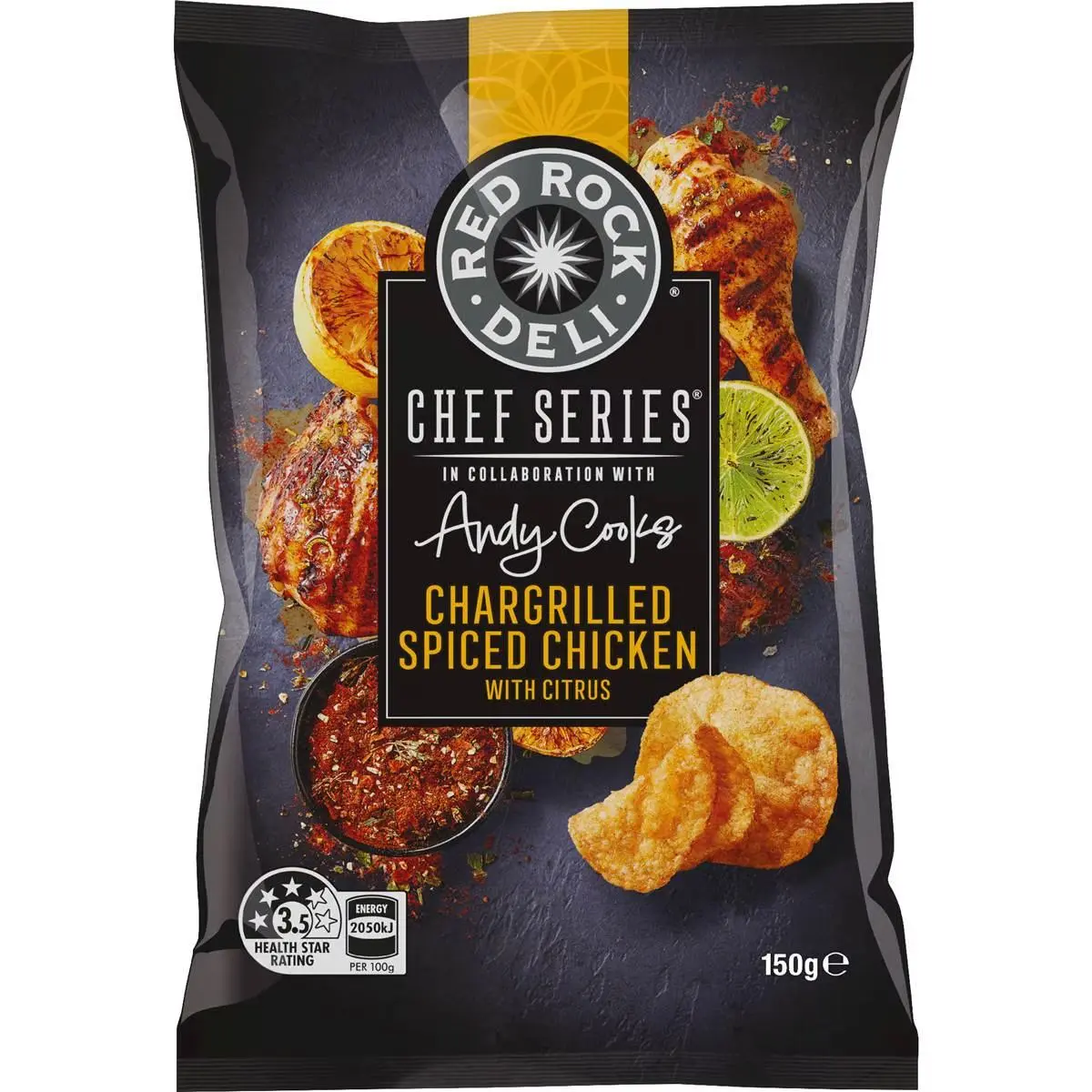 Red Rock Deli Chips Spiced Chargrilled Chicken 150g