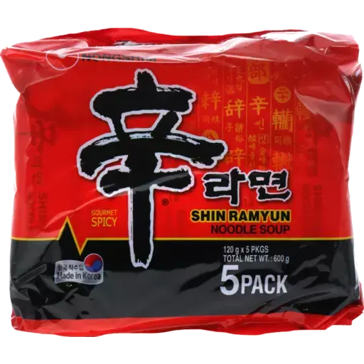 Nong Shim Instant Noodle Shin Ramyun 5pk 600g