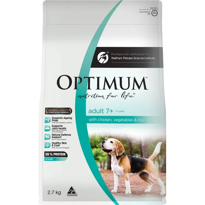 OPTIMUM Dog Adult 7+ Chicken Vegetables and Rice 2.7kg