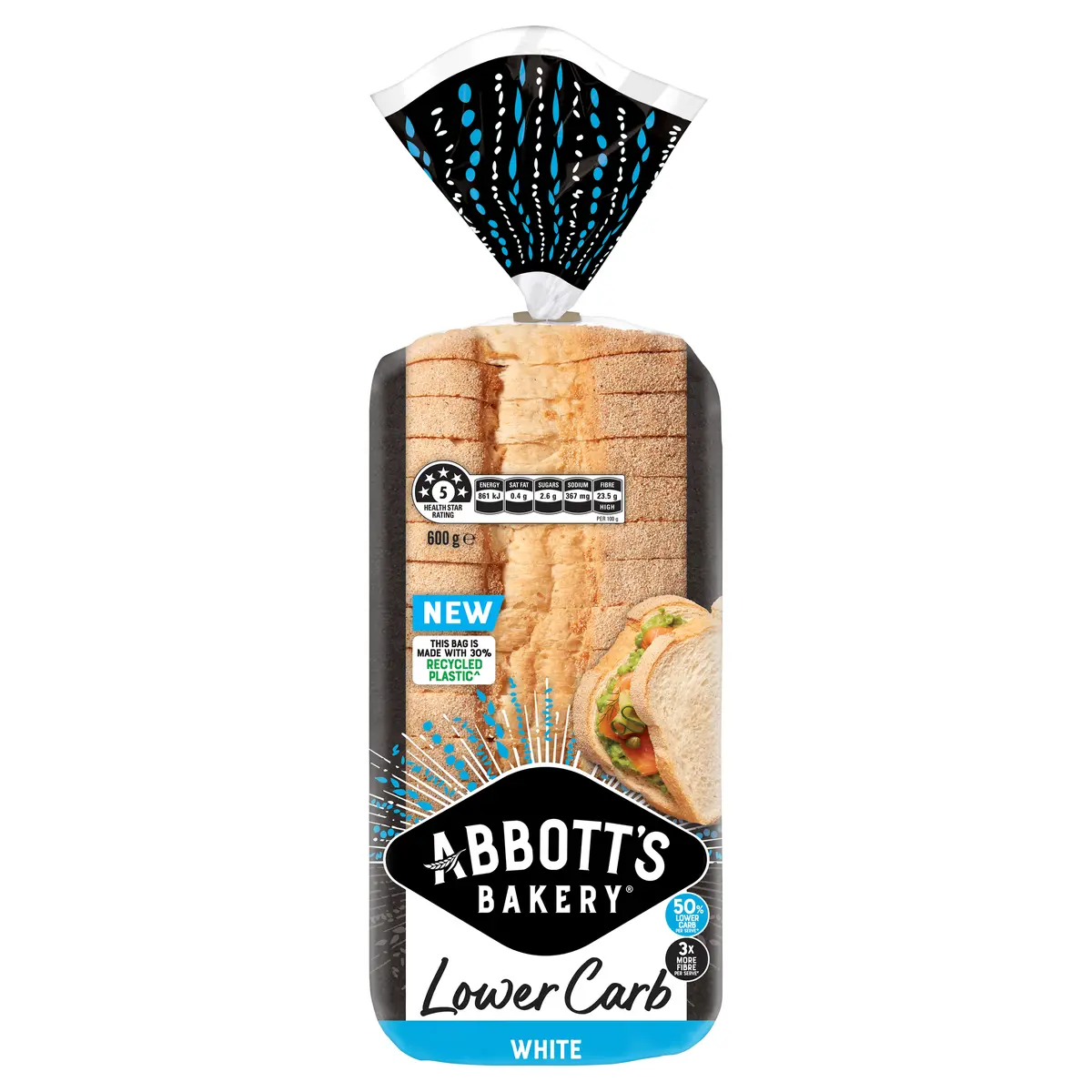 Abbott's Bakery Lower Carb White Bread 600g