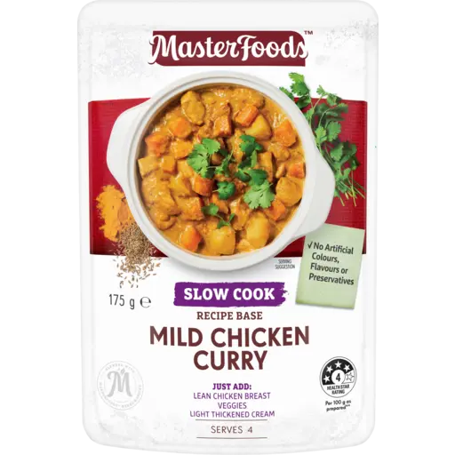 MASTERFOODS Recipe Base Slow Cooked Mild Chicken Curry 175g
