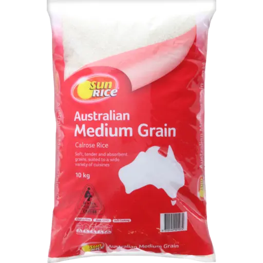 Sunrice White Rice Calrose Medium Grain 10kg