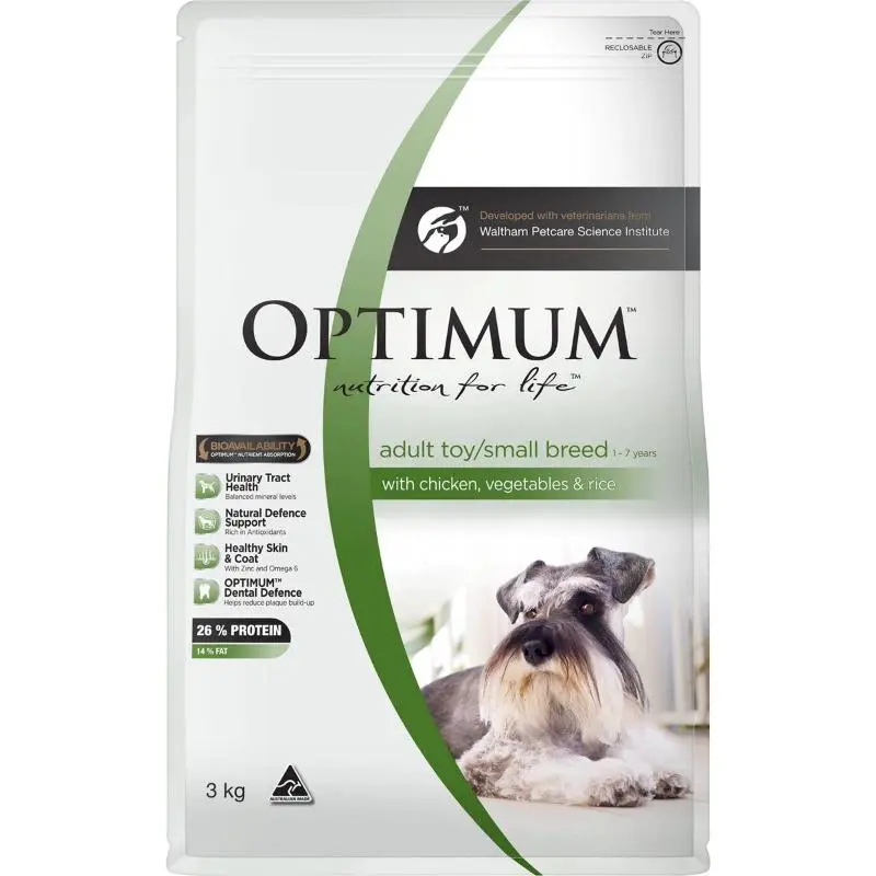OPTIMUM Dog Adult Toy Small Breed Chicken Vegetables Rice 3kg