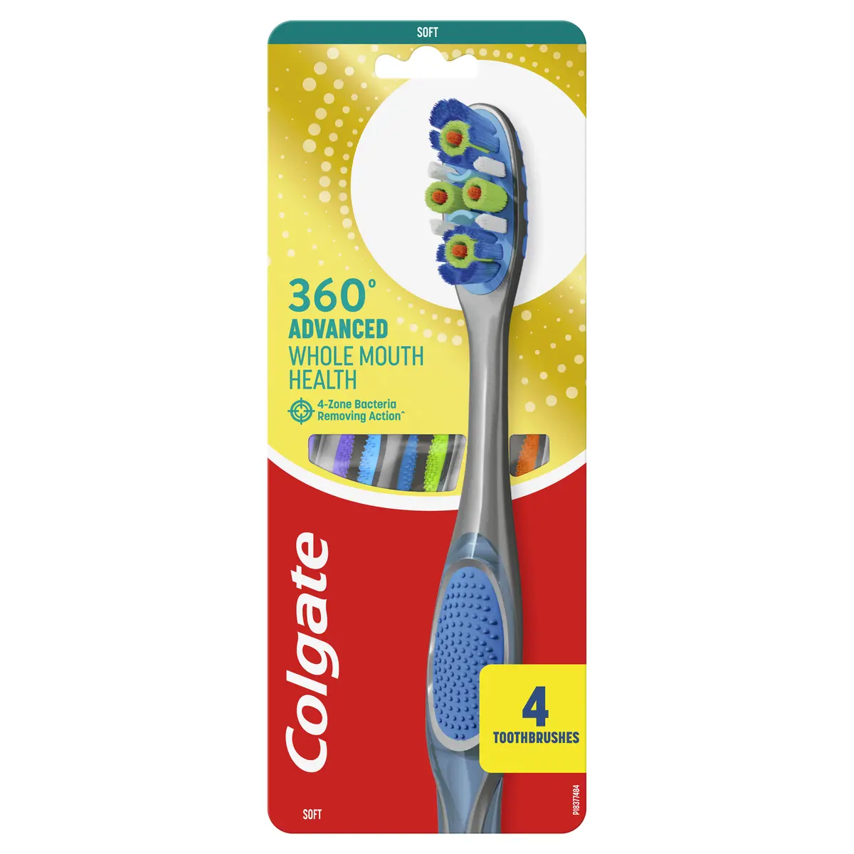 Colgate 360° Advanced Whole Mouth Health Manual Toothbrush, Soft, Value 4 Pack
