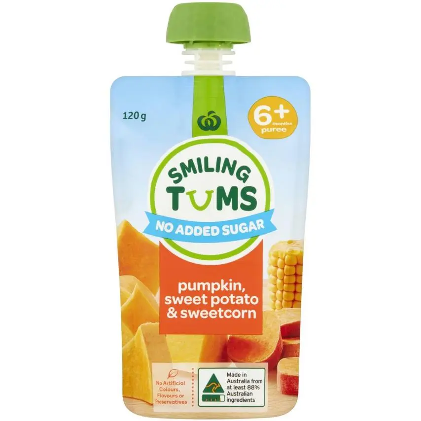 Woolworths Smiling Tums Pumpkin, Sweet Potato & Sweetcorn 6+ Months