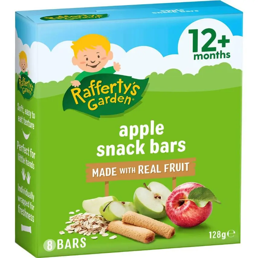 Raffertys Garden Snack Bar Apple 128g
