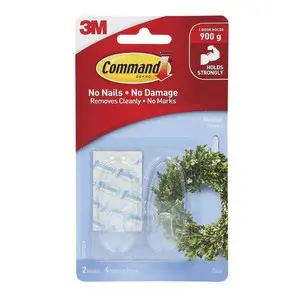 Command Medium Hooks Clear 2 per pack