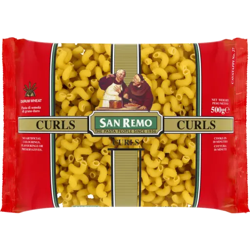 SAN REMO DRY PASTA #27 CURLS 500g