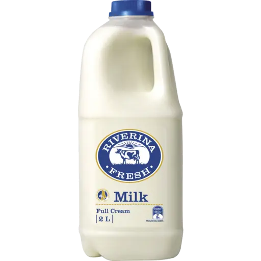 RIVERINA FRESH DAIRY HDPE FULL CREAM MILK 2LITRE