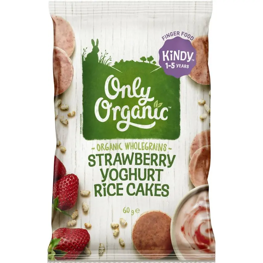 Only Organic Big Me Strawberry Yoghurt Rice Cakes 60g
