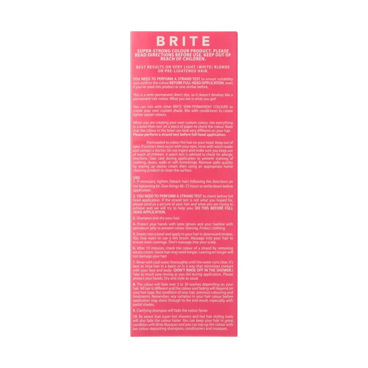 Brite Semi Permanent Hair Colour Pink