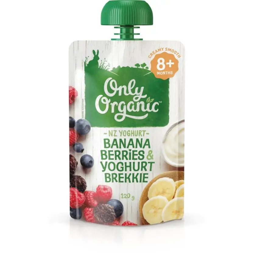 Only Organic Baby Food Banana Berries & Yoghurt Brekkie 120g