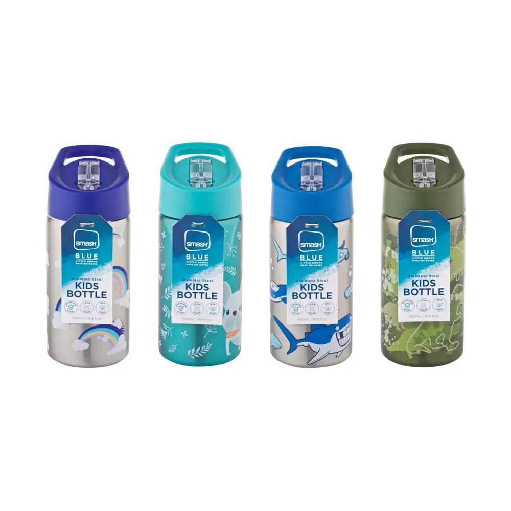 Blue Stainless Steel Kids Bottle 500mL