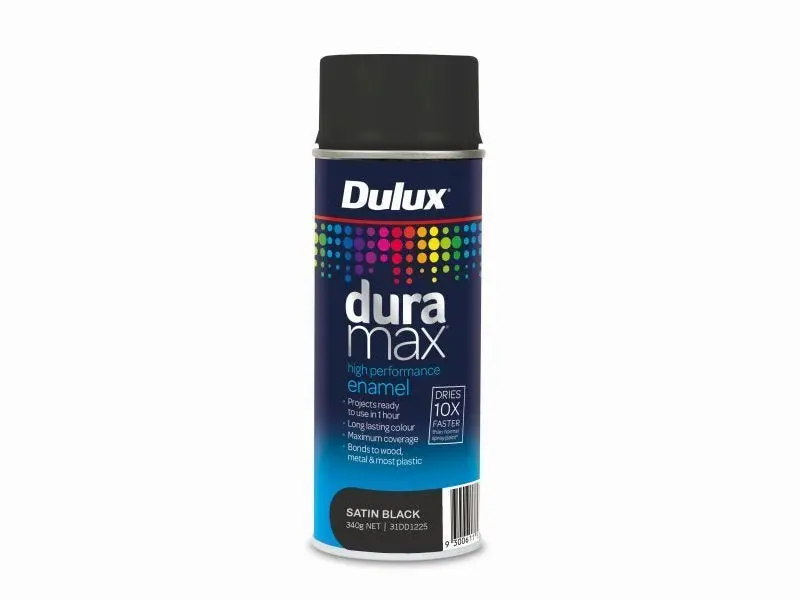 DULUX DURAMAX HIGH PERFORMANCE ENAMEL SATIN BLACK 340GR